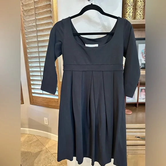 susana monaco long sleeve dress Susana Monaco Black Mock Neck Long Sleeve Slit Front Dress Spandex Sz XL  NWT